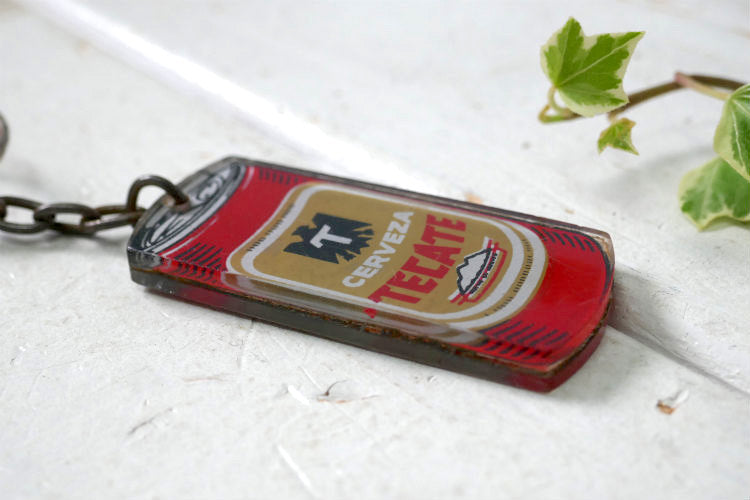 TECATE BEER テカテ ビール メキシコ アドバタイジング ヴィンテージ キーホルダー キーリング 鍵2本付き