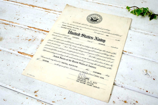 UNITED STATES OF AMERICA DEPARTMENT OF THE NAVY 1959年 二等無線士 米軍放出品 任命 辞令書 ミリタリー 海軍 USA