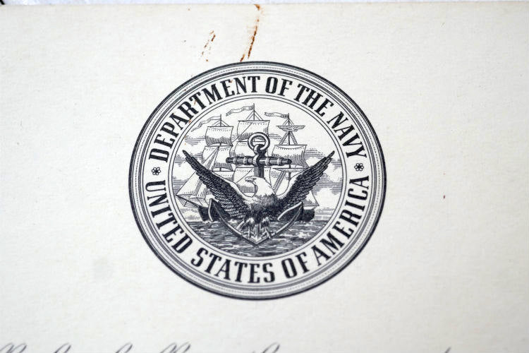 UNITED STATES OF AMERICA DEPARTMENT OF THE NAVY 1958 ヴィンテージ 三等無線士 米軍放出品任命 辞令書 ミリタリー 海軍 USA 印刷物