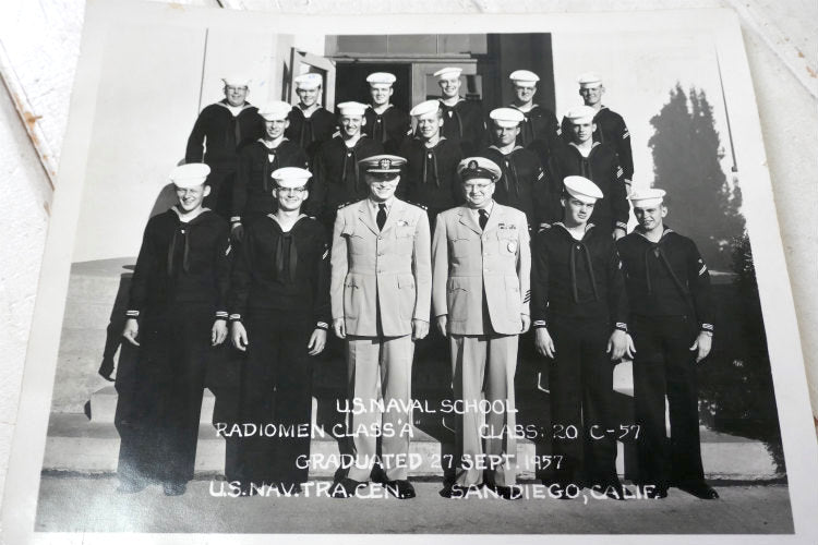 アメリカ軍 USS tawasa ATF-92 海軍 NAVY ミリタリーフォト 1957 集合写真 軍艦 USN ヴィンテージ ミリタリー 直筆サイン 米軍実物 放出品