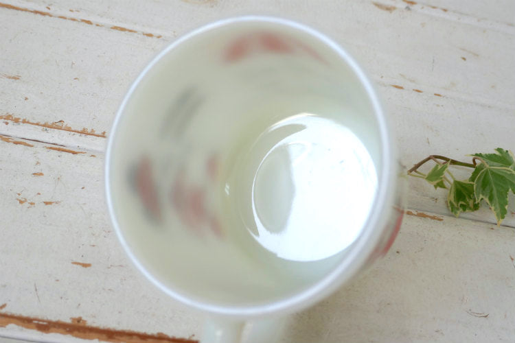 ディズニー ミッキーマウス ミニーマウス パラソル ミルクガラス 70's ヴィンテージ マグカップ 食器 USA