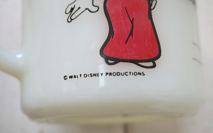 ディズニー ミッキーマウス ミニーマウス パラソル ミルクガラス 70's ヴィンテージ マグカップ 食器 USA