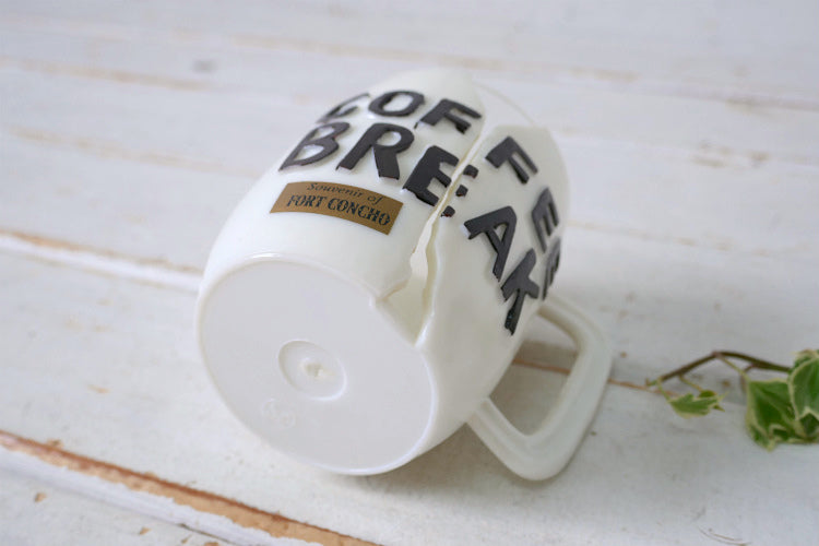 COFFEE BREAK コーヒーブレイク メッセージ　Fort Concho テキサス州 米軍基地 スーベニア ヴィンテージ マグカップ コーヒーマグ カップ 食器　ミリタリー