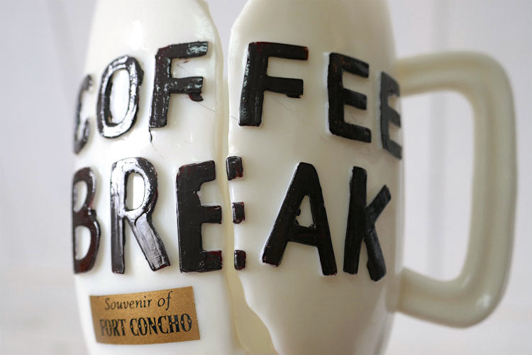 COFFEE BREAK コーヒーブレイク メッセージ　Fort Concho テキサス州 米軍基地 スーベニア ヴィンテージ マグカップ コーヒーマグ カップ 食器　ミリタリー