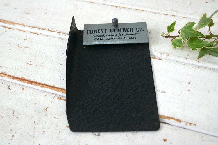 FOREST LUMBER CO インダストリアル メタル製 アドバタイジング ヴィンテージ  メモパッド フォンパッド USA