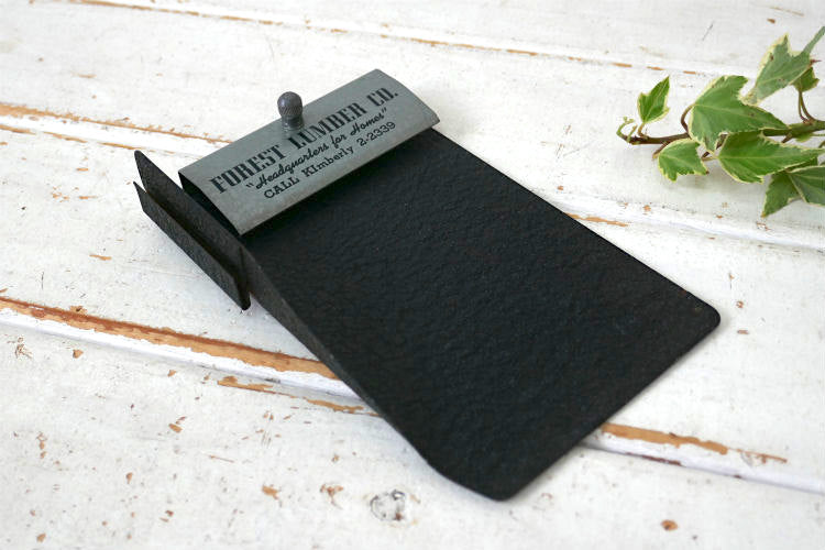 FOREST LUMBER CO インダストリアル メタル製 アドバタイジング ヴィンテージ  メモパッド フォンパッド USA