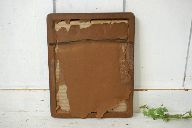 アールヌーヴォー デザイン モノクロ 写真入り 木製　手彫り アンティーク フォトフレーム 額縁 ピクチャーフレーム ノスタルジック USA