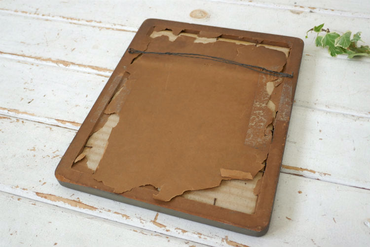 アールヌーヴォー デザイン モノクロ 写真入り 木製　手彫り アンティーク フォトフレーム 額縁 ピクチャーフレーム ノスタルジック USA