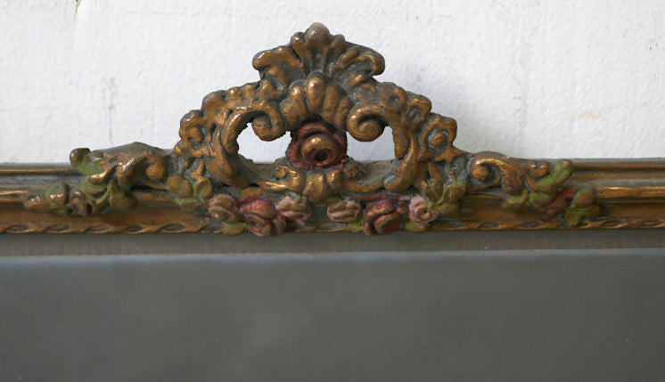 フラワー装飾 モノクロ 写真入り ゴールドトーン 木製 手彫りアンティーク フォトフレーム 額縁 ピクチャーフレーム 額装 ノスタルジック USA