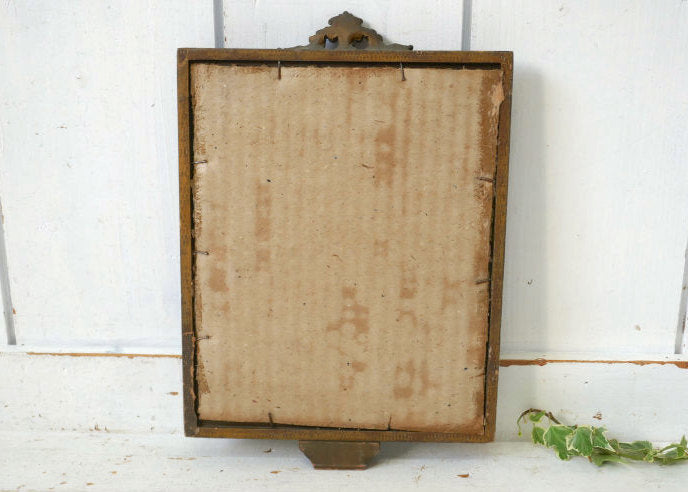 フラワー装飾 モノクロ 写真入り ゴールドトーン 木製 手彫りアンティーク フォトフレーム 額縁 ピクチャーフレーム 額装 ノスタルジック USA