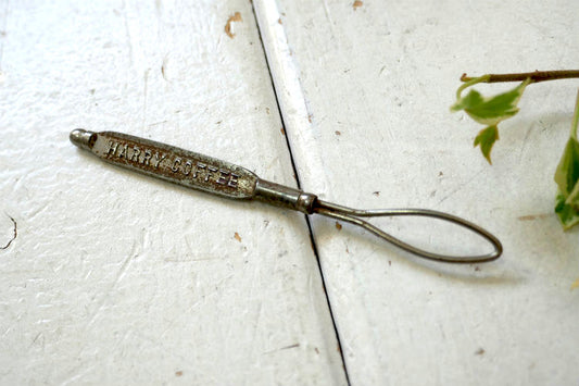 1916〜老舗 HARRY COFFEE アドバタイジング OLD ヴィンテージ ボタンフック ブーツフック 紳士靴 USA アンティーク