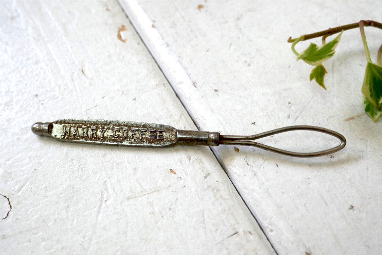 1916〜老舗 HARRY COFFEE アドバタイジング OLD ヴィンテージ ボタンフック ブーツフック 紳士靴 USA アンティーク