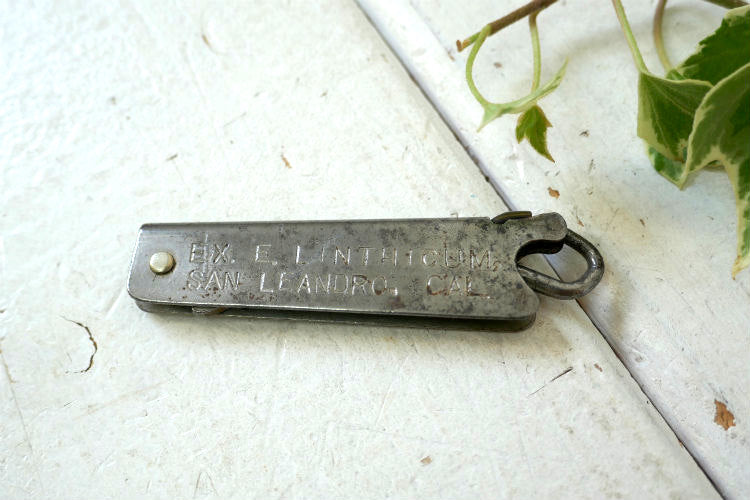 EX E LINTHICUM  SAN LEANDRO CAL サンレアンドロ カリフォルニア ノベルティ 販促品 ヴィンテージ ボタンフック USA ブーツフック