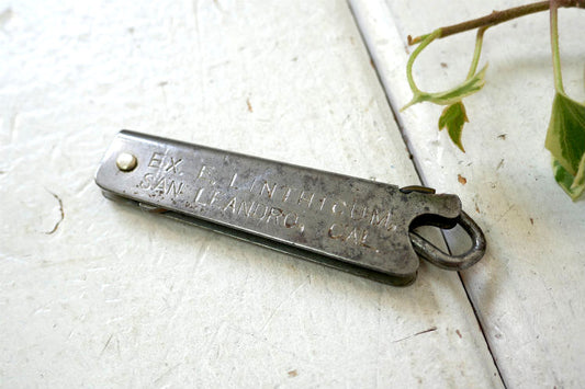 EX E LINTHICUM  SAN LEANDRO CAL サンレアンドロ カリフォルニア ノベルティ 販促品 ヴィンテージ ボタンフック USA ブーツフック