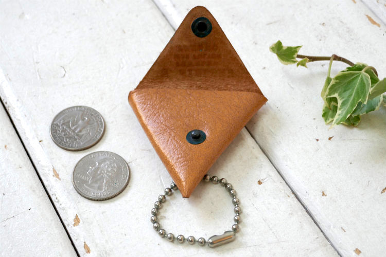 USA カリフォルニア FRESNO 革製 1940's~50's デッドストック ビンテージ アドバタイジング レザー コインケース キーホルダー