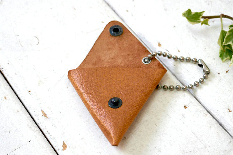 USA カリフォルニア FRESNO 革製 1940's~50's デッドストック ビンテージ アドバタイジング レザー コインケース キーホルダー