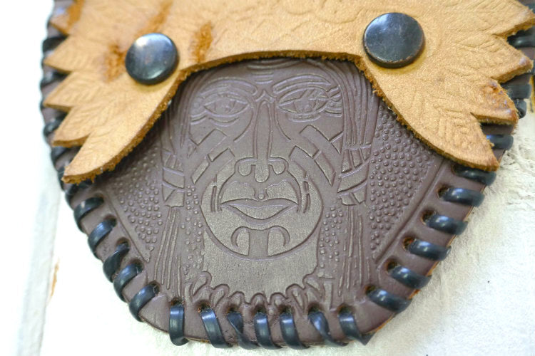 インディアン ネイティブアメリカン 型押し 革 レザー製 ヴィンテージ コインケース ウォレット 財布 USA