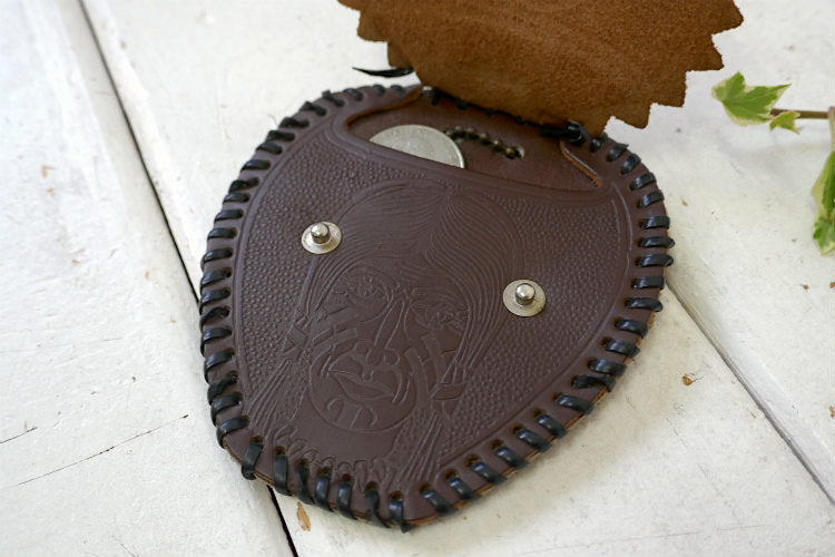 インディアン ネイティブアメリカン 型押し 革 レザー製 ヴィンテージ コインケース ウォレット 財布 USA