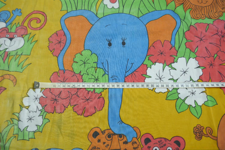 CANNON社 動物 アニマル ジャングル柄 70's ヴィンテージ ユーズドシーツ(ボックスタイプ) USA