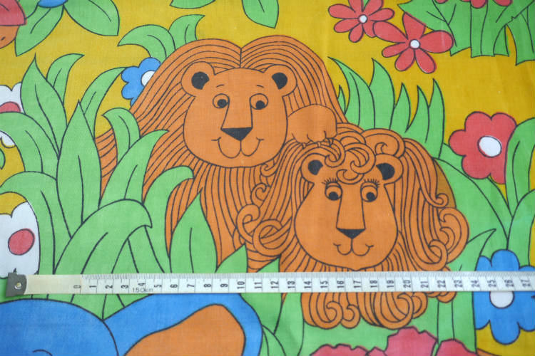 CANNON社 動物 アニマル ジャングル柄 70's ヴィンテージ ユーズドシーツ(ボックスタイプ) USA