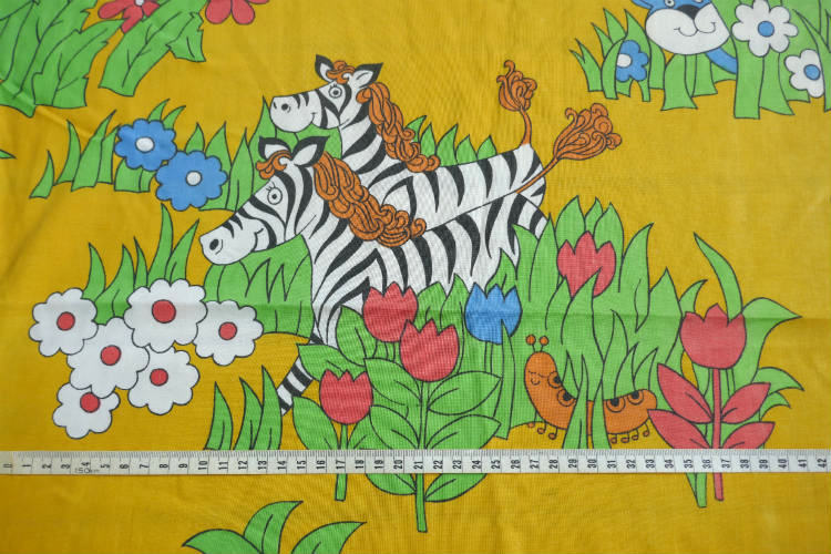 CANNON社 動物 アニマル ジャングル柄 70's ヴィンテージ ユーズドシーツ(ボックスタイプ) USA