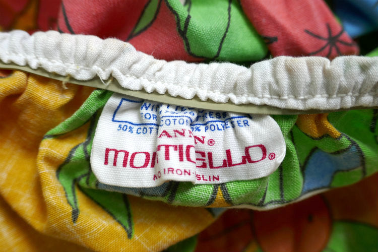 CANNON社 動物 アニマル ジャングル柄 70's ヴィンテージ ユーズドシーツ(ボックスタイプ) USA