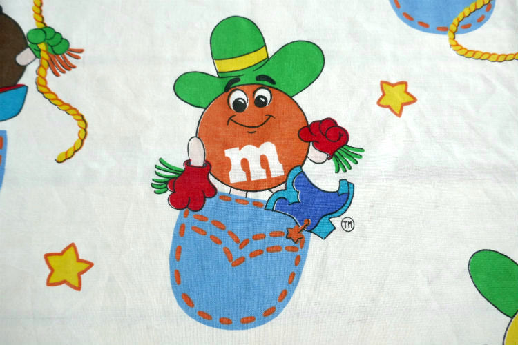 M&M's エムアンドエムズ チョコレート ウエスタン カウボーイ 70's ヴィンテージ カーテン 生地 ファブリック リメイク USA