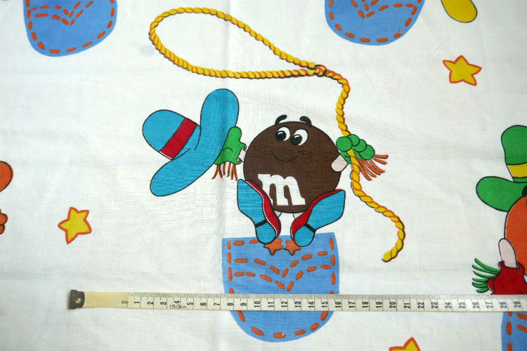 M&M's エムアンドエムズ チョコレート ウエスタン カウボーイ 70's ヴィンテージ カーテン 生地 ファブリック リメイク USA