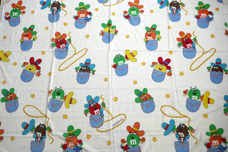 M&M's エムアンドエムズ チョコレート ウエスタン カウボーイ 70's ヴィンテージ カーテン 生地 ファブリック リメイク USA