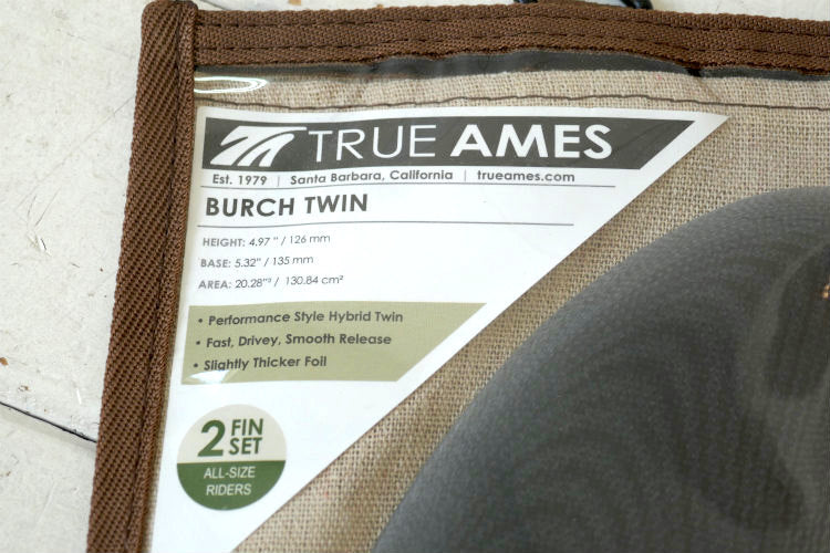 True Ames トゥルーアムス RYAN BURCH TWIN ライアン・バーチ ツインフィン 2FIN SET オールラウンド ハイブリッドスタイル