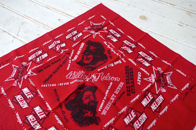 Wrangler ラングラー ウィリーネルソン カントリー歌手  70's ヴィンテージ バンダナ ハンカチ USA