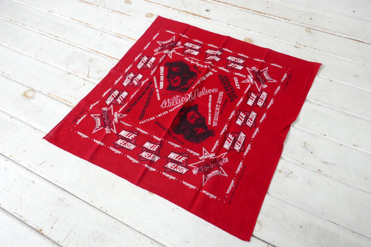 Wrangler ラングラー ウィリーネルソン カントリー歌手  70's ヴィンテージ バンダナ ハンカチ USA