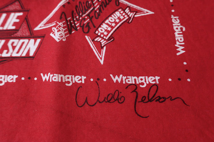 Wrangler ラングラー ウィリーネルソン カントリー歌手  70's ヴィンテージ バンダナ ハンカチ USA