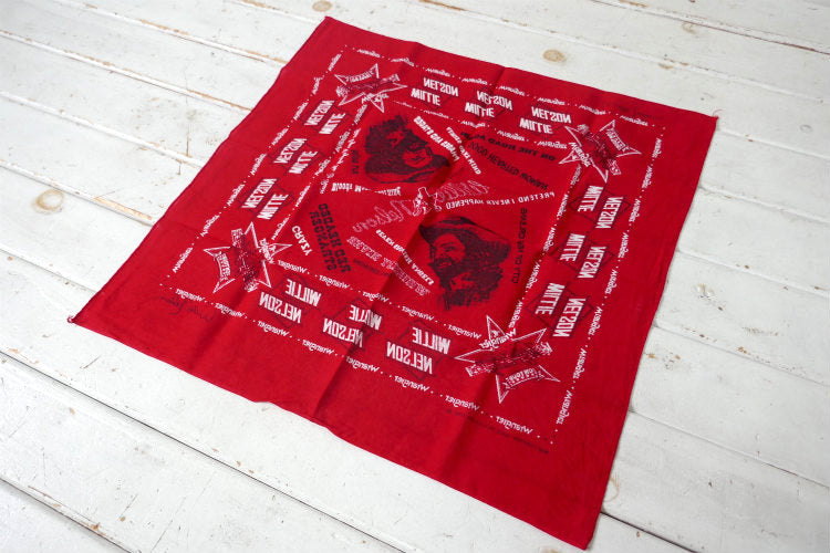 Wrangler ラングラー ウィリーネルソン カントリー歌手  70's ヴィンテージ バンダナ ハンカチ USA