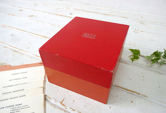 LIFE ライフ タイムライフ社 レシピカード入り 木製 50's ヴィンテージ レシピボックス ケース USA キッチン雑貨