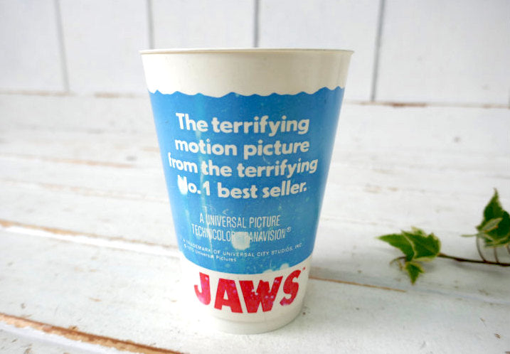 JAWS ジョーズ 映画 1975年 当時モノ ヴィンテージ プロモーション カップ コップ タンブラー プラコップ USA
