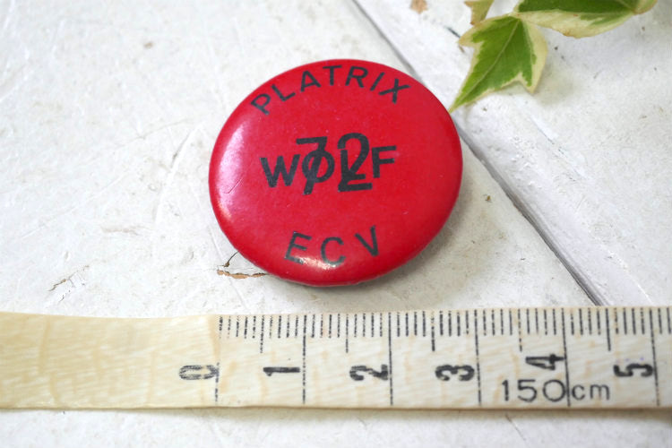 WOLF 1972  PLATRIX ECV  ヴィンテージ  缶バッジ USA  ファッション アクセサリー