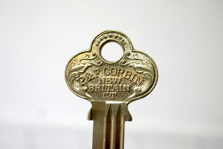 お洒落な模様 P&F CORBIN NEW BRITAIN CT  アンティーク OLD ブランク キー Key 鍵 USA