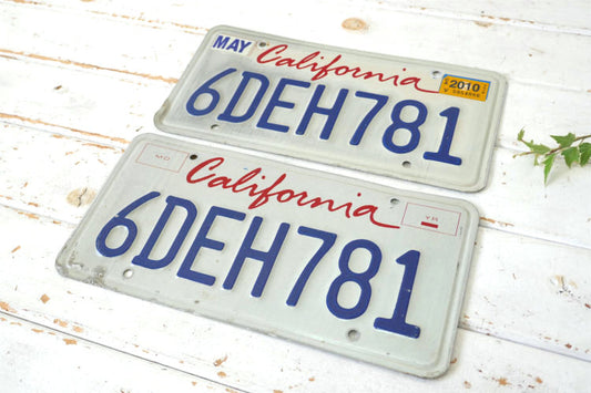 California 6DEH782 カリフォルニア州 ヴィンテージ ナンバープレート 2枚セット USA アメ車 カスタムカー