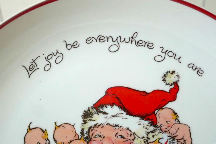 キューピー ローズオニール クリスマス 限定版 サンタクロース 陶磁器 1973年 ヴィンテージ 絵皿 プレート 飾り皿 コレクタープレート