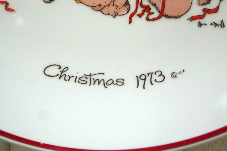 キューピー ローズオニール クリスマス 限定版 サンタクロース 陶磁器 1973年 ヴィンテージ 絵皿 プレート 飾り皿 コレクタープレート