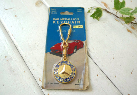 MERCEDES BENZ メルセデス ベンツ 自動車 メダリオン 真鍮製 デッドストック ヴィンテージ キーホルダー キーチェーン USA