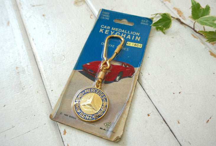 MERCEDES BENZ メルセデス ベンツ 自動車 メダリオン 真鍮製 デッドストック ヴィンテージ キーホルダー キーチェーン USA