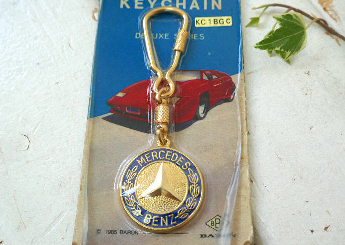 MERCEDES BENZ メルセデス ベンツ 自動車 メダリオン 真鍮製 デッドストック ヴィンテージ キーホルダー キーチェーン USA