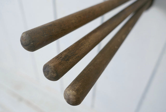 木製 シャビー 3連 スイングアーム 可動式 アンティーク OLD タオルハンガー タオルバー USA