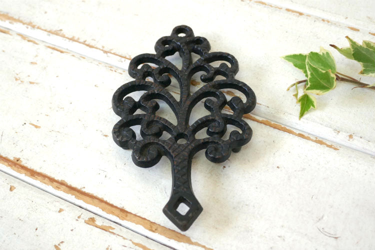 TREE 木 ツリー キャストアイアン製 ヴィンテージ 鍋しき 鍋敷き 1960' デッドストックトリベット ウォールデコ キッチン飾り USA