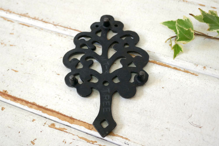 TREE 木 ツリー キャストアイアン製 ヴィンテージ 鍋しき 鍋敷き 1960' デッドストックトリベット ウォールデコ キッチン飾り USA