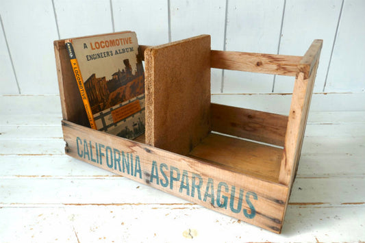 California Asparagus カリフォルニア アスパラガス 仕切り付き ヴィンテージ ウッドボックス 木箱 ベジタブルボックス USA