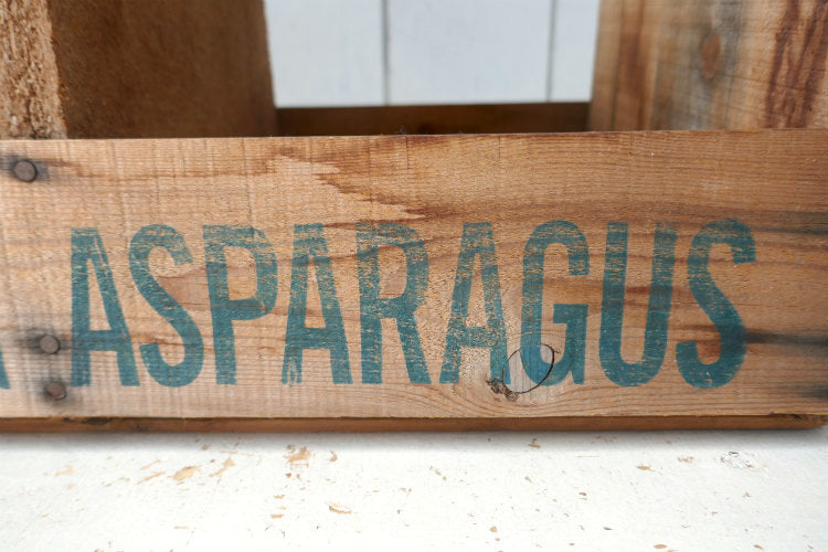 California Asparagus カリフォルニア アスパラガス 仕切り付き ヴィンテージ ウッドボックス 木箱 ベジタブルボックス USA