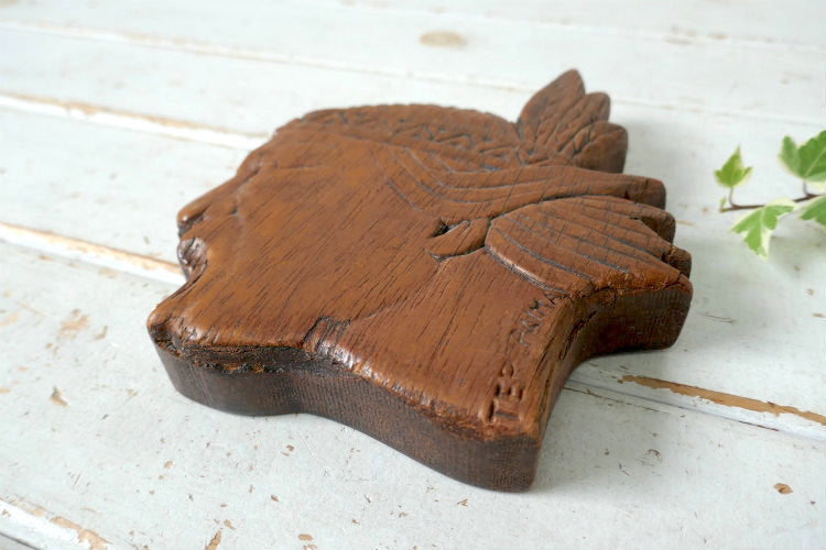 Cacique Terepaima テレパイマ インディアン 酋長 先住民 木製 アンティーク 壁飾り ウォールデコ スーベニア品